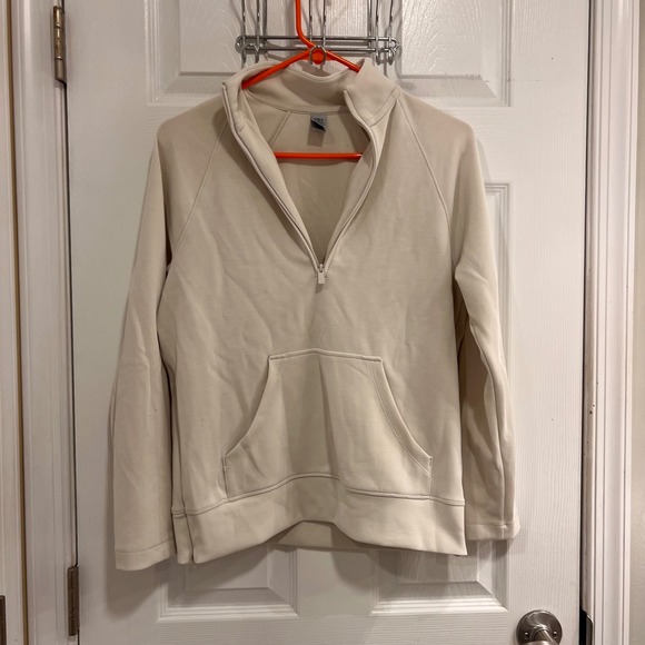 VSX Tops - VSX Victoria's‎ Secret Women XS Cream Quarter Zip Pullover Sweatshirt Side Zips